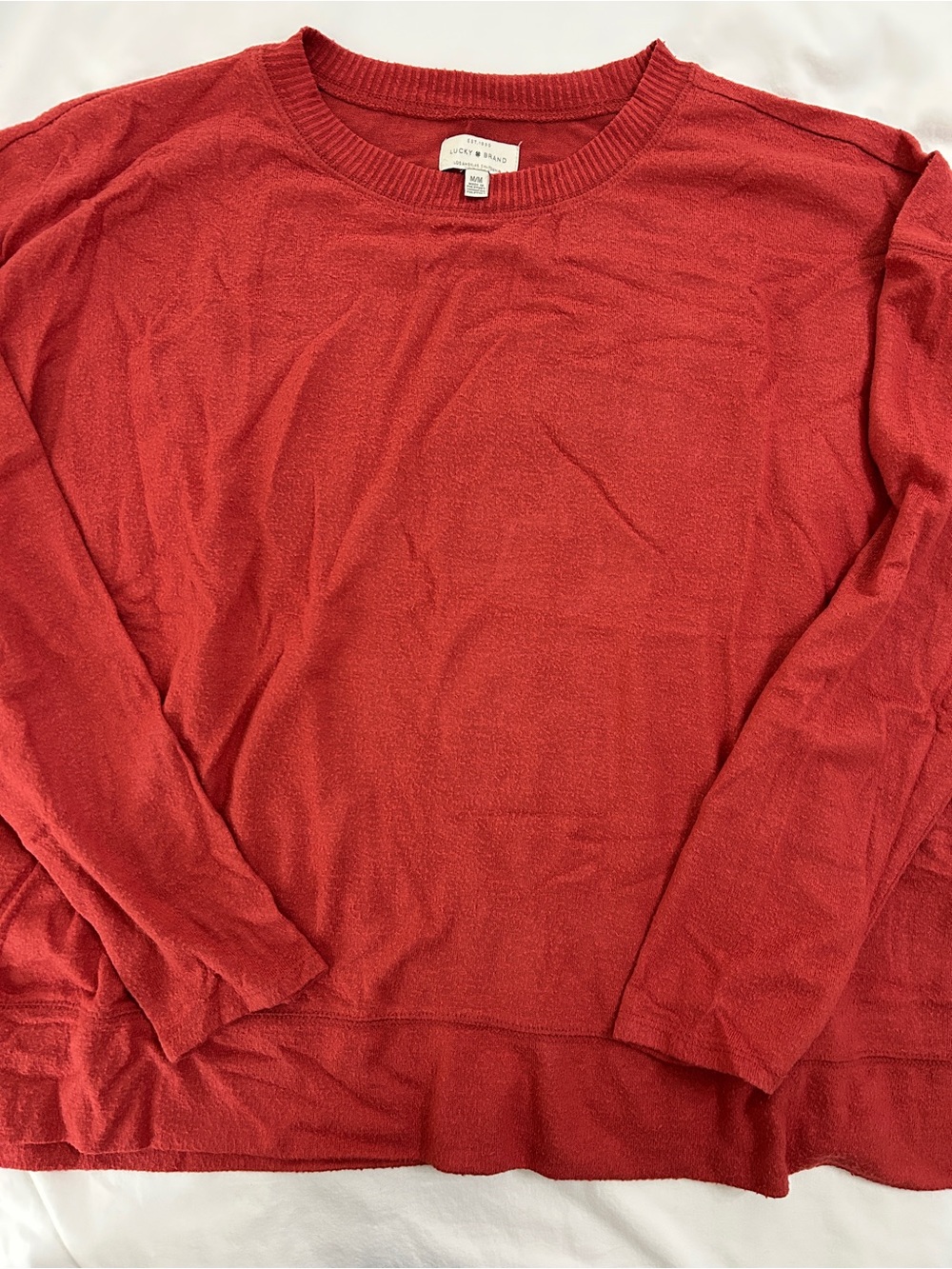 Lucky Brand Women's Orange Crewneck Sweater